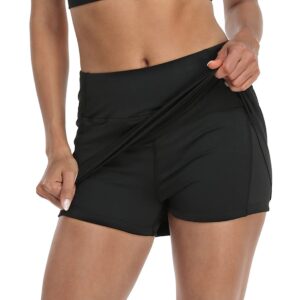 LRD Women's Athletic Skorts Skirt with Pockets Golf Skort for Tennis Running Black - XL