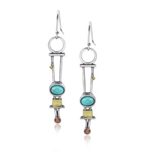 ja.s.jr designed geometry boho drop earrings silver dangle earrings for women