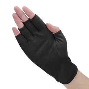 Summer Driving Gloves Cycling Half Finger Mittens for Men Women Sun Protection Gloves Touch Screen Quick Dry Outdoor Mitts, Black, One Size