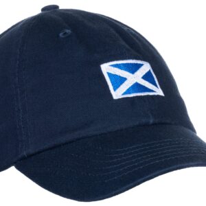 Ann Arbor T-shirt Co. Scottish Flag Hat - Country of Scotland Pride, Scots Low Profile Baseball Dad Hat for Men Women - (Navy Blue)