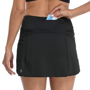 LRD Women's Athletic Skorts Skirt with Pockets Golf Skort for Tennis Running Black - XL