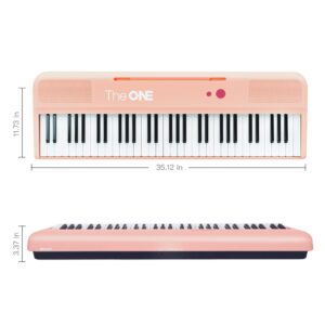 The ONE Smart Keyboard COLOR 61 Lighted Keys Piano Keyboard, Digital Piano for Beginners with 256 Tones, 64 Polyphony, Built-in LED Lights and Free Apps (Pink)