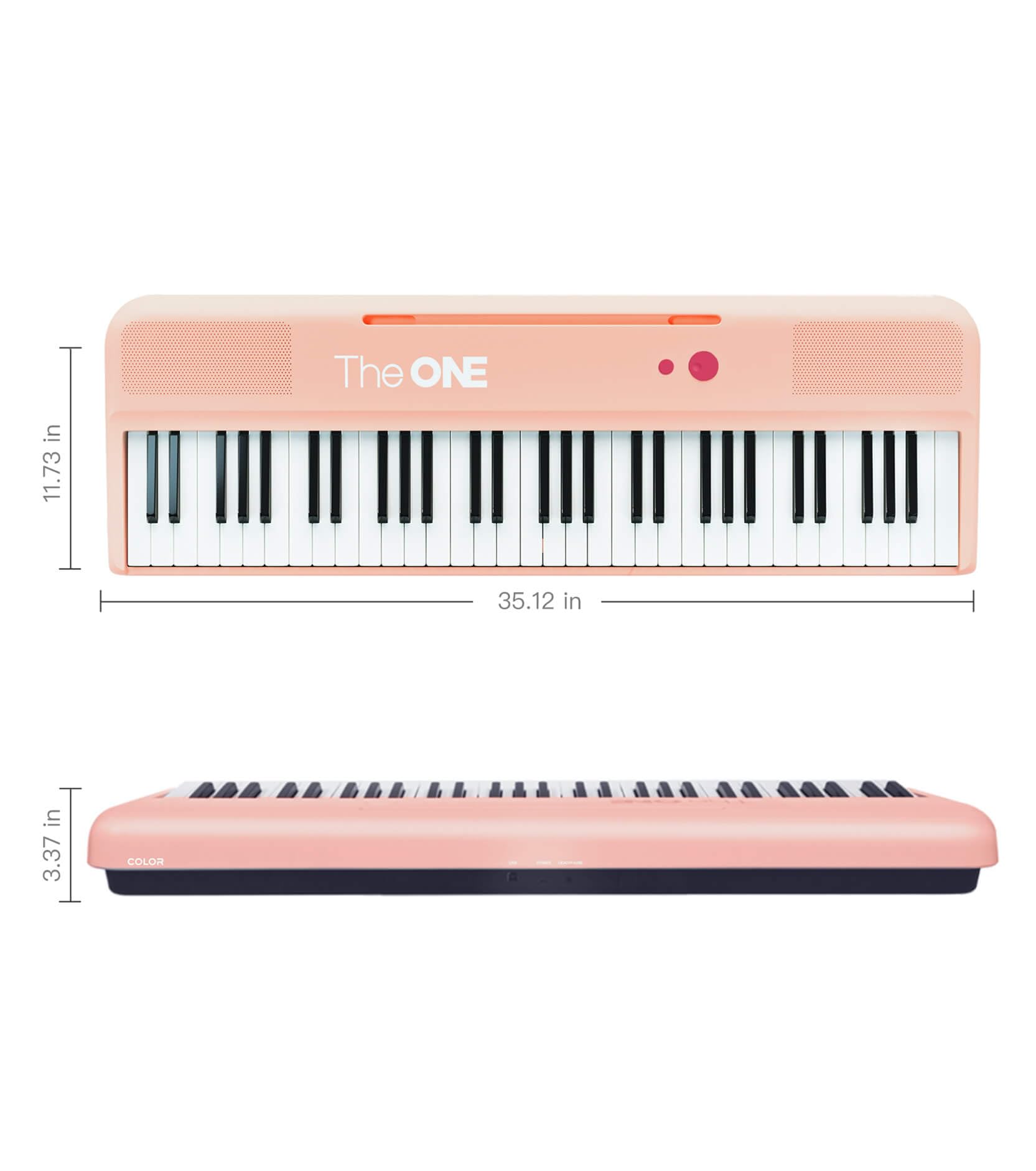 The ONE Smart Keyboard COLOR 61 Lighted Keys Piano Keyboard, Digital Piano for Beginners with 256 Tones, 64 Polyphony, Built-in LED Lights and Free Apps (Pink)