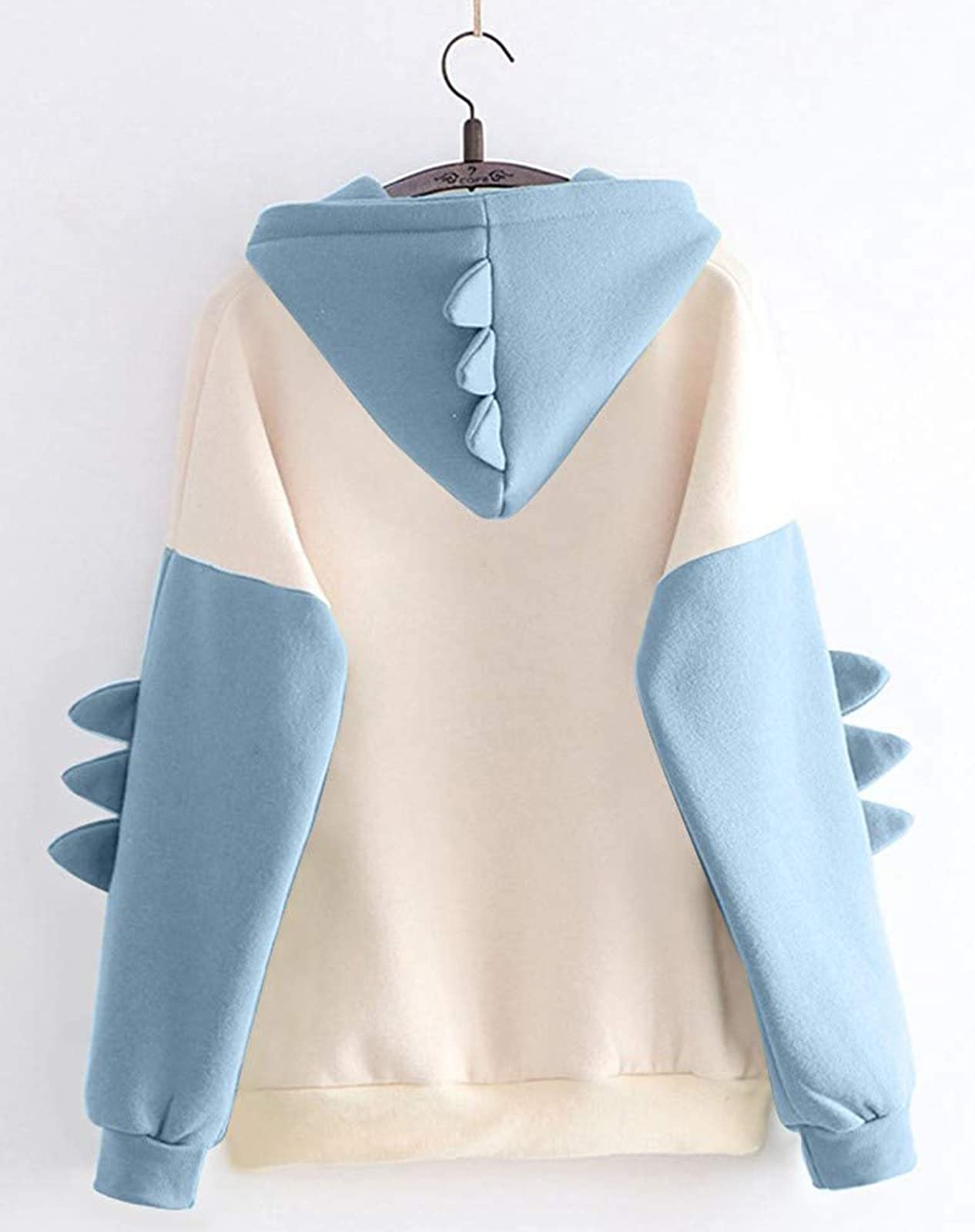 YUUOKPO Dinosaur Hoodie Kawaii Pullover Cute Hooded Sweatshirt For Teengirls Womens Blue Large