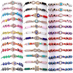 bonitter 36 pcs evil eye bracelets pack mexican braclets set ojo bracelet protection amulet anklets jewelry gift for women men