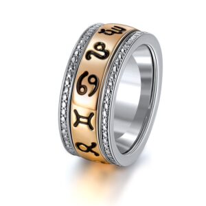 opomomo spinner ring for women anxiety relief 18k rose gold plated constellations rotatable band fidget rings men (10)