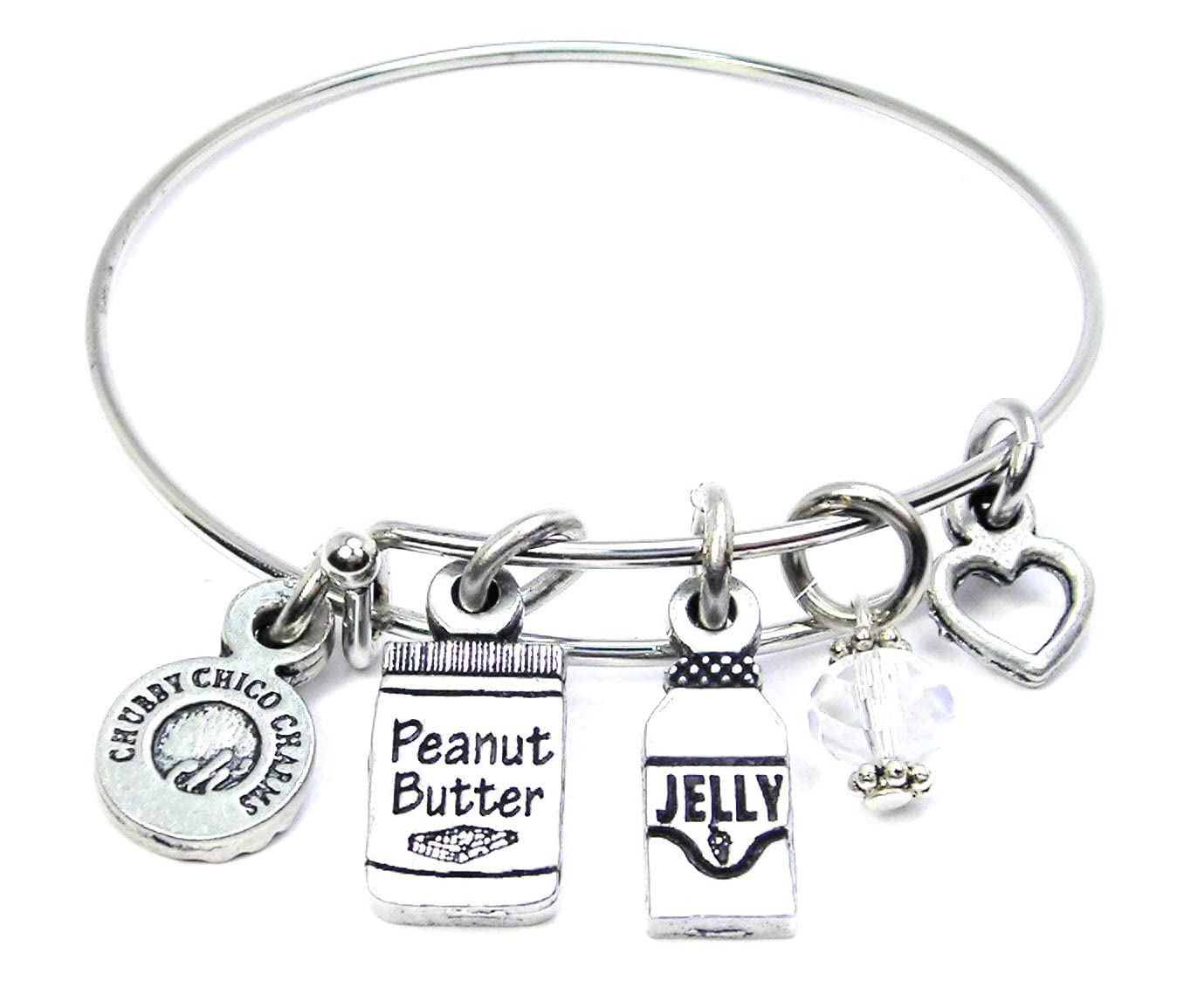 ChubbyChicoCharms Jar Of Peanut Butter And Jar Of Jelly Charm Bracelet