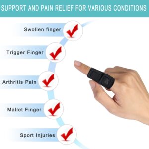 VHOPMORE Finger Splint Finger Sleeves Protectors, Adjustable Trigger Finger Splints Thumb Splint Brace for Finger Support Compression Finger Tape for Arthritis - L