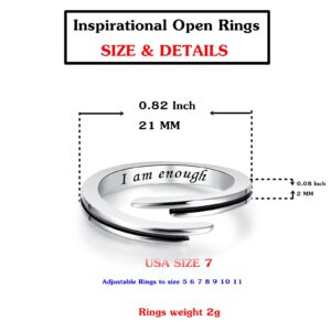 QYYGYLLR Women's Inspirational Open Rings