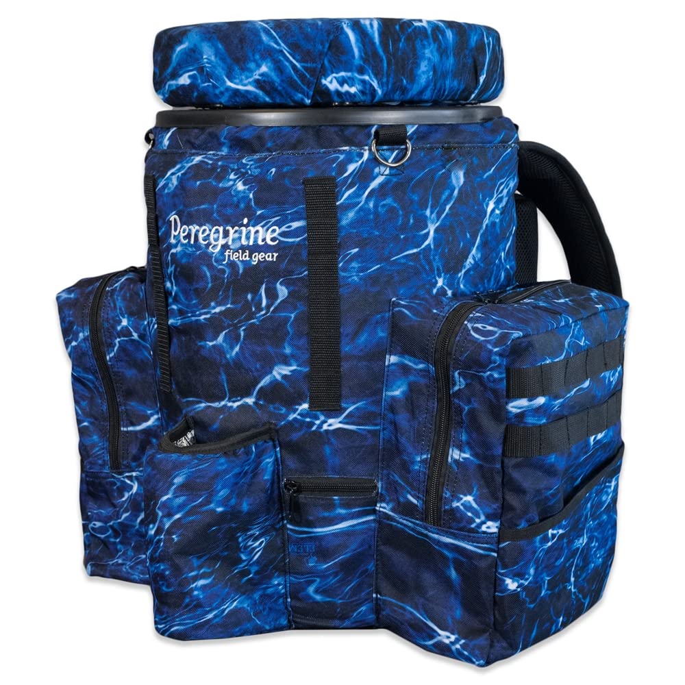 Peregrine Field Gear Insulated Organized Venture Bucket & Backpack for Fishing/Hunting with Tacklebox Holder Marlin Camo - 6 Gallon