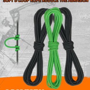 THREE ARCHERS Archery D Loop Rope for Compound Bow D Ring Buckle Release Nocking Loop Material（Pack 3） Bowstring Serving Thread D Loop Buckle (Black+Green)