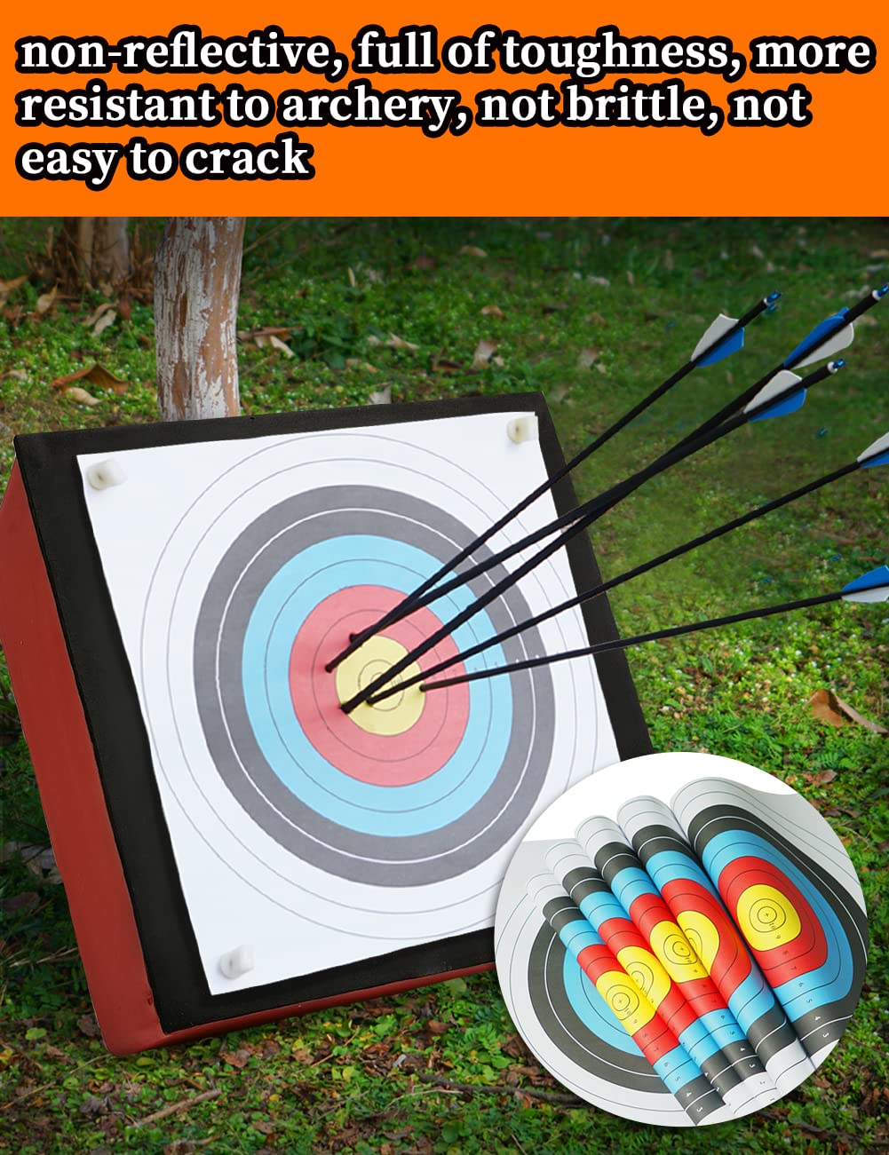 THREE ARCHERS 30pcs Archery Targets for Backyard Standard Archery Target 40cm 10 Ring Bow and Arrow Target for Hunting & Shooting Archery Accessories for Target Practice (30pcs Archery Targets)