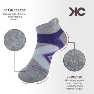 KC-TAHO Compression Ankle Socks For Women (4 Pairs) Cushioned Arch Support Athletic Socks for Running, Golf & Sports