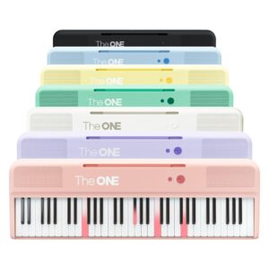 The ONE Smart Keyboard COLOR 61 Lighted Keys Piano Keyboard, Digital Piano for Beginners with 256 Tones, 64 Polyphony, Built-in LED Lights and Free Apps (Pink)