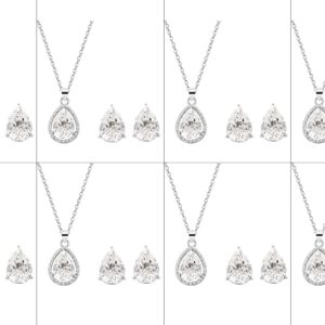 HUAYUAN I Can't Say''I Do'' Without You | 1 4 6 8 Sets Bridesmaid Jewelry Sets for Women Necklace and Earring Set for Wedding Gifts