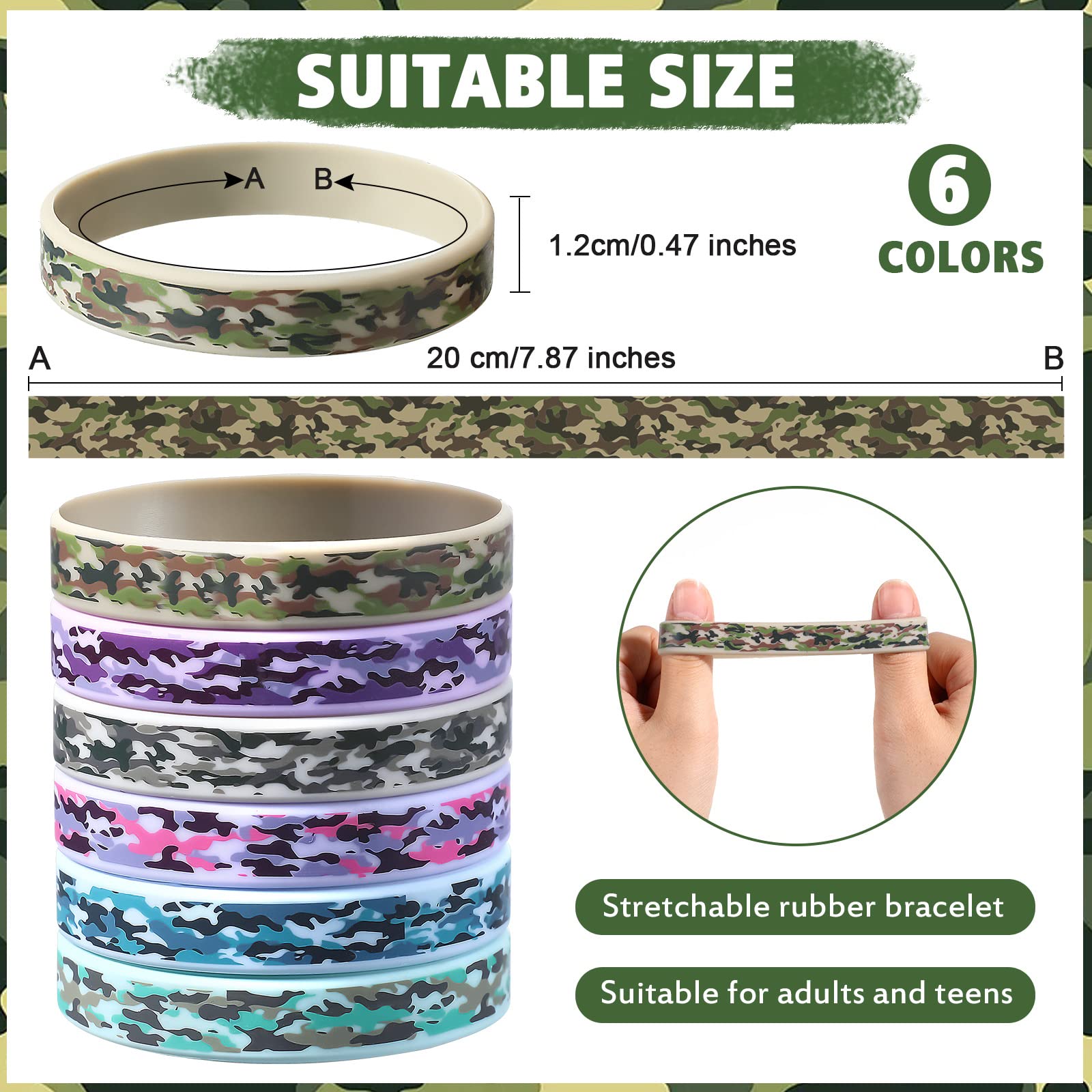 30 Packs Army Party Favors Camouflage Army Silicone Bracelets Camouflage Assorted Wristband Army Rubber Bracelets Army Party Decorations for Men Kids Women Army Birthday Party Supplies…