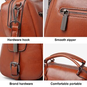 FOXLOVER Small Leather Crossbody Bags for Women Lady Shoulder Bag Top Handle Mini Handbag and Purse