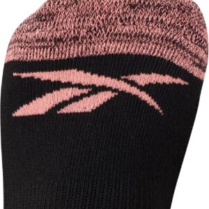 Reebok Women's Low Cut Socks - 6 Pack Soft Cushioned Athletic No Show Socks - Breathable Sports Socks for Women (Size: 4-10), Size 4-10, Stripe Pink/Black