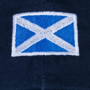 Ann Arbor T-shirt Co. Scottish Flag Hat - Country of Scotland Pride, Scots Low Profile Baseball Dad Hat for Men Women - (Navy Blue)