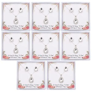 HUAYUAN I Can't Say''I Do'' Without You | 1 4 6 8 Sets Bridesmaid Jewelry Sets for Women Necklace and Earring Set for Wedding Gifts