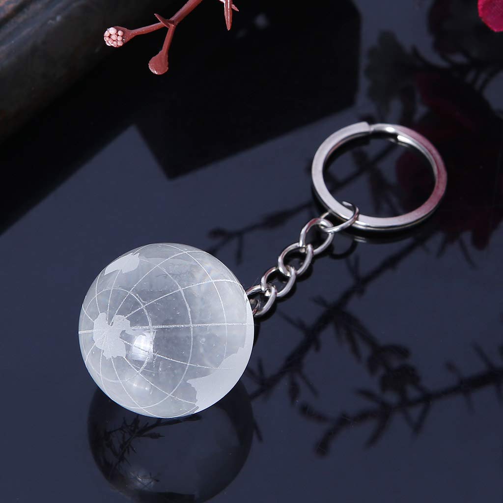 Key Chain for Women and Men, Crystal Globe Keychain Artificial Crystal Ball Pendant Keyring Bag Ornaments Creative Key Accessories Gift