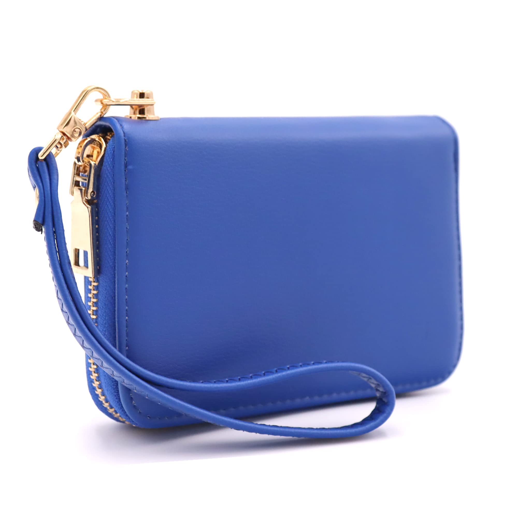 LOVESOME Womens Small Zip Around Wristlet Wallet(Royal Blue)