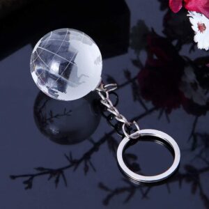 Key Chain for Women and Men, Crystal Globe Keychain Artificial Crystal Ball Pendant Keyring Bag Ornaments Creative Key Accessories Gift