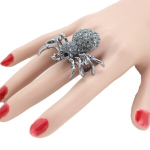 TrendyFashionJewelry Women Fashion Jewelry Spider Ring - Black Metal One Size Elastic Band Insect Scary