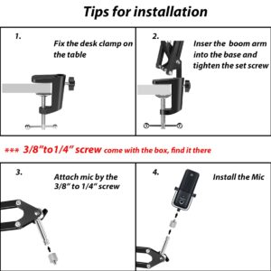 For Elgato wave mic arm, boom arm Compatible with Elgato wave 3 Microphone, desk stand for Elgato wave1 Mic perfect for Podcasts, Gaming, Recording.