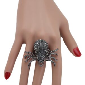 TrendyFashionJewelry Women Fashion Jewelry Spider Ring - Black Metal One Size Elastic Band Insect Scary