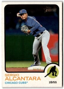 2022 topps heritage baseball #419 sergio alcantara sp chicago cubs high number short print official mlb trading card (stock photo shown, card is straight from pack and box in raw, near mint or better condition)