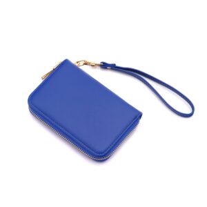 lovesome womens small zip around wristlet wallet(royal blue)