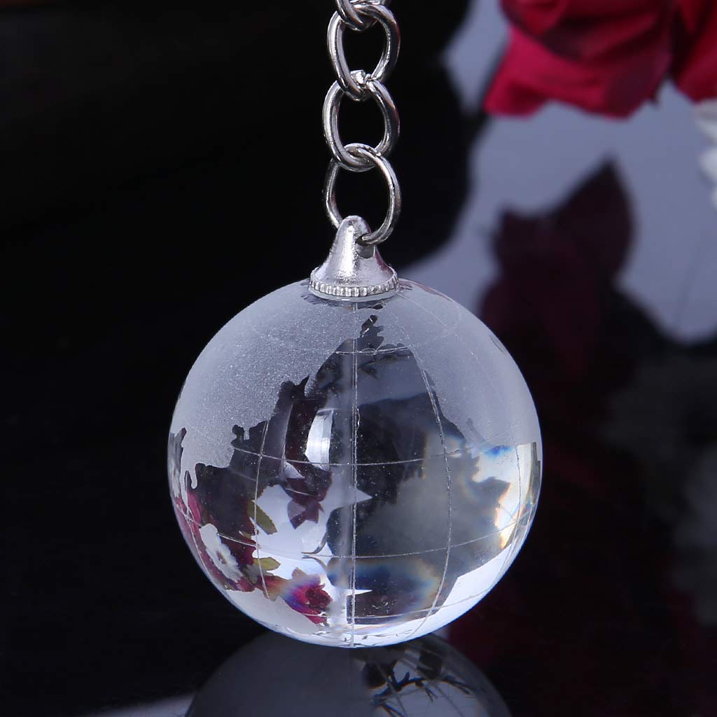 Key Chain for Women and Men, Crystal Globe Keychain Artificial Crystal Ball Pendant Keyring Bag Ornaments Creative Key Accessories Gift