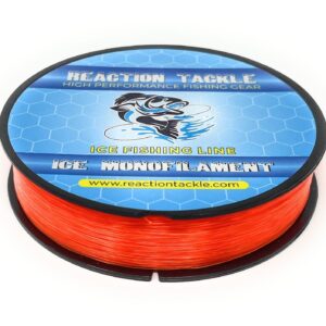 Reaction Tackle Ice Monofilament – Ice Fishing Mono Line, Tip-Up Line - Neon Orange - 4LB / 1000yds