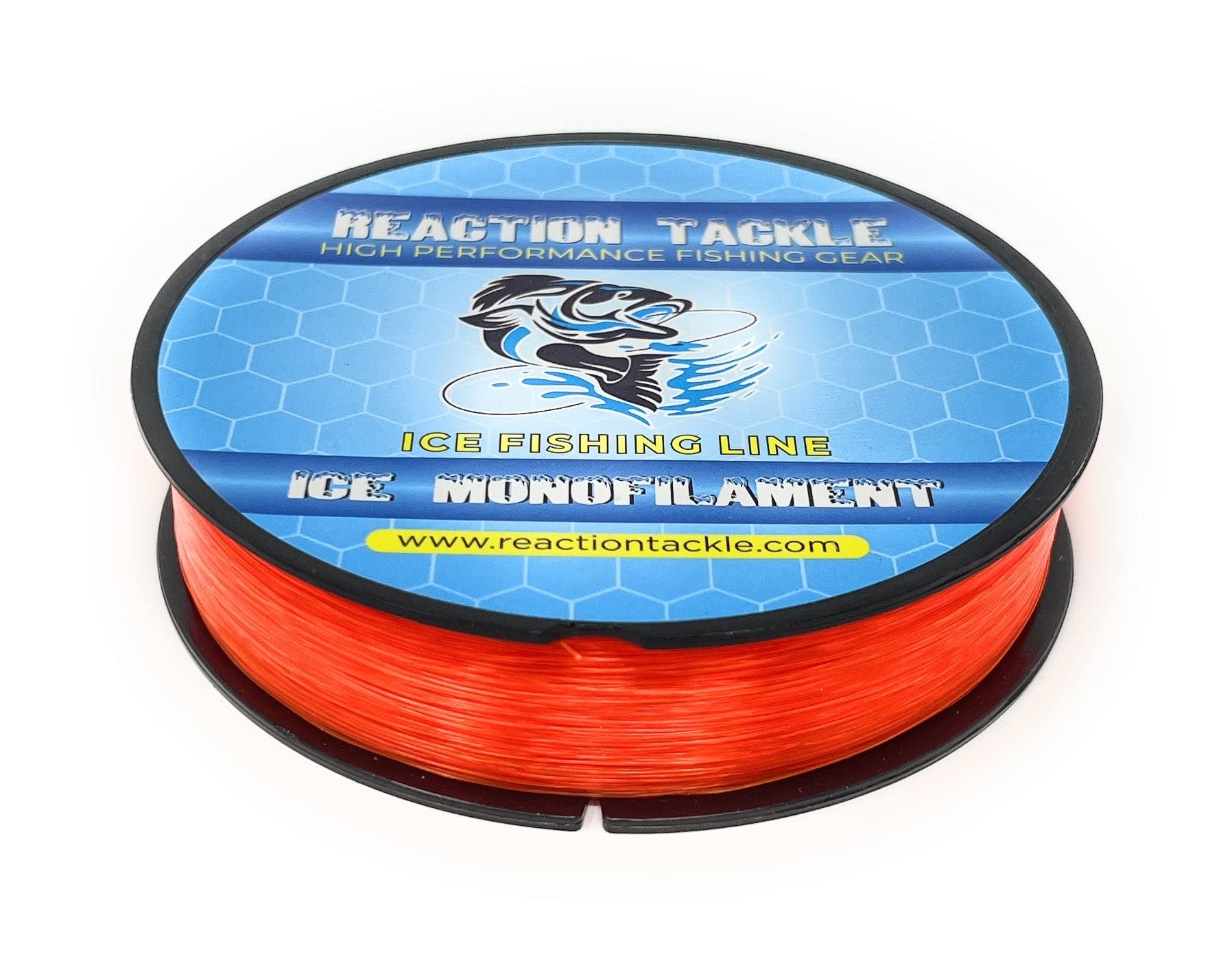 Reaction Tackle Ice Monofilament – Ice Fishing Mono Line, Tip-Up Line - Neon Orange - 4LB / 1000yds