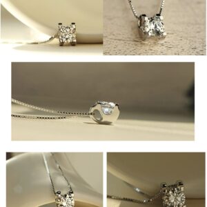 S925 Sterling Silver AAAAA Australia Crystal Round Cut Solitaire 0.8 Carat (6.0mm) CZ Dainty Box Chain Choker Necklace for Women