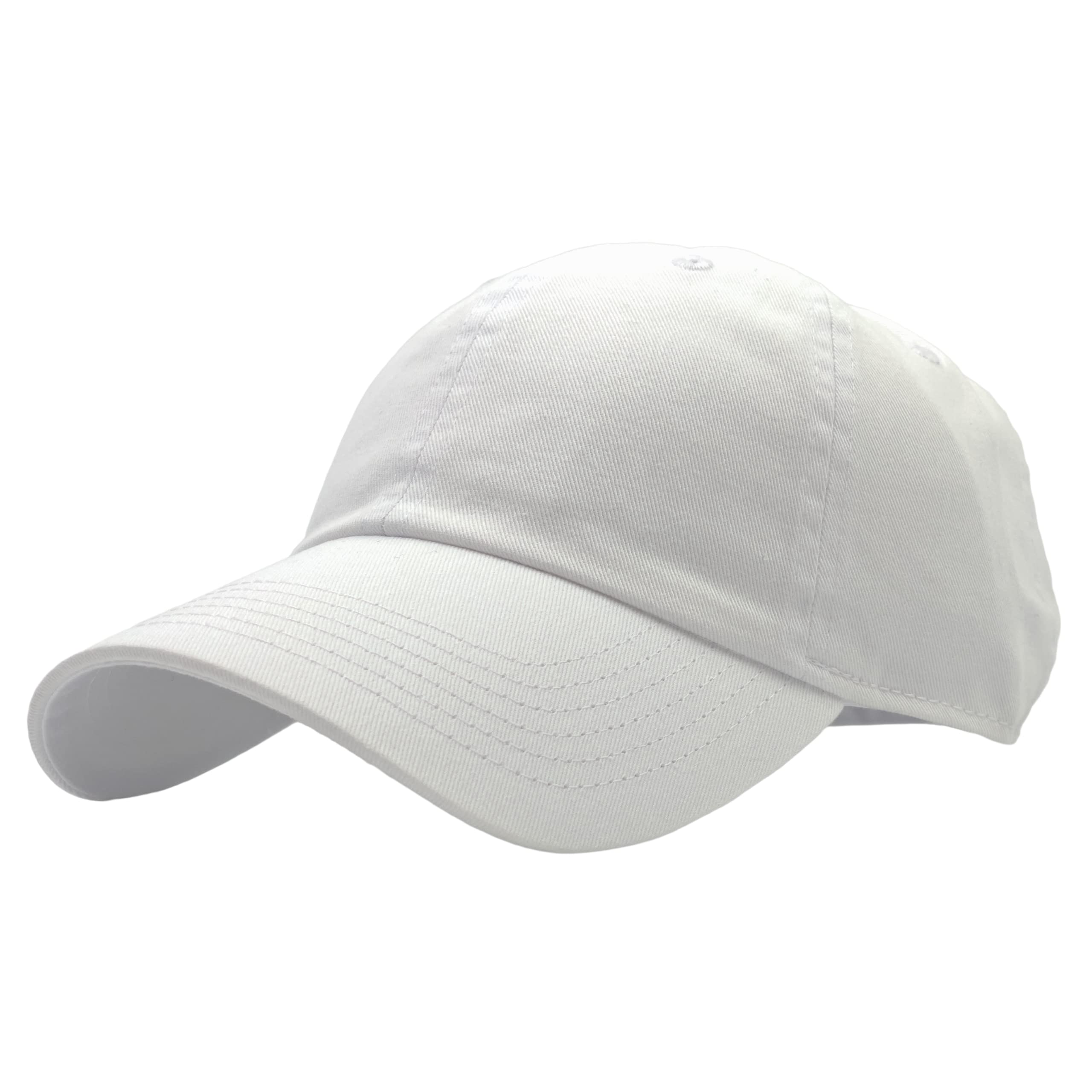 Utmost Unisex Classic Low Profile Cotton Baseball Cap Plain Blank Camoflauge Soft Unconstructed Adjustable Size Dad Hat (White)