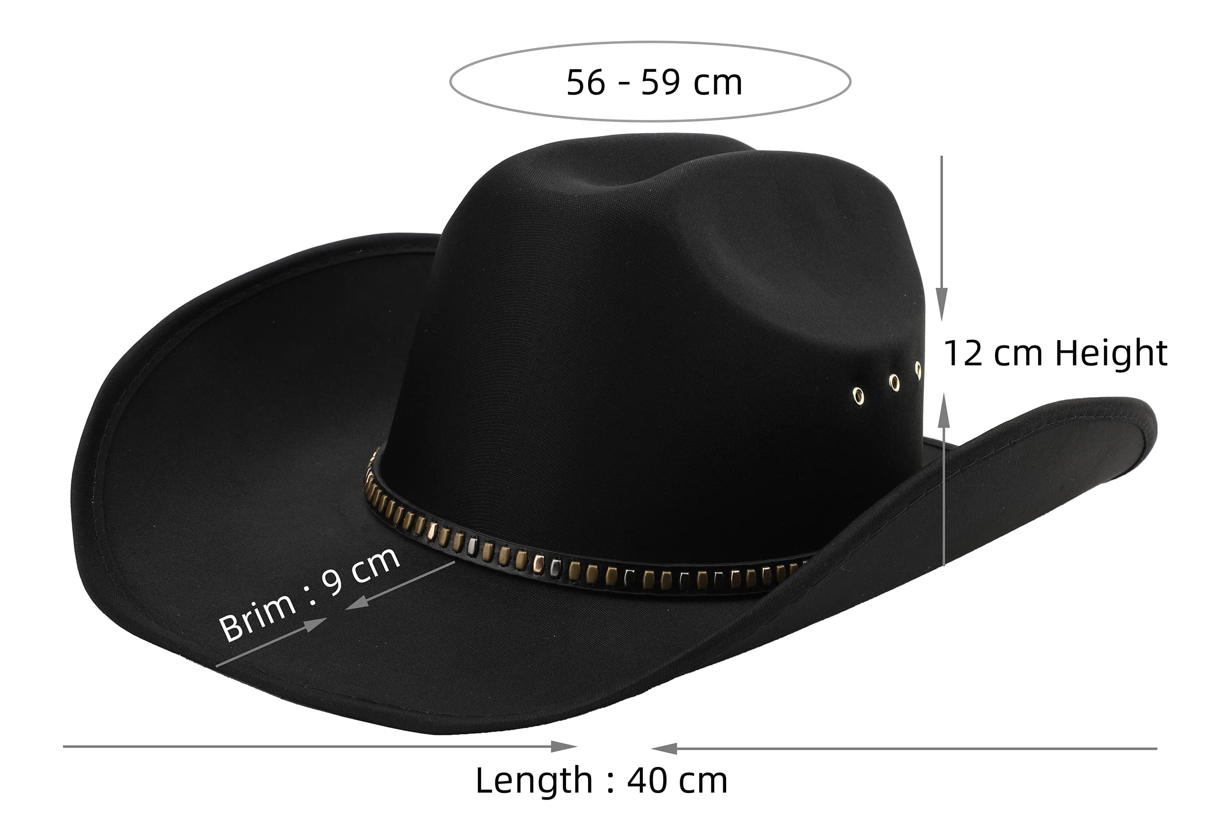 Pro Celia Felt Women Cowgirl Men Western Cowboy Hat (Black Knit)