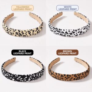 Rtinsd Leopard Print Headbands for Women 2cm Wide Non-slip Cheetah Fashion Leather Hair Bands, Cute Hair Accessories for Girls,8 Pcs Multicolor