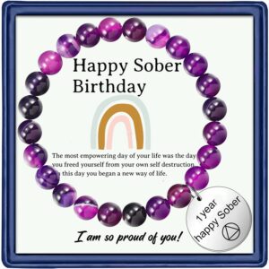 1 year 2 years 3 years 5 years 6 months sobriety anniversary birthday gifts for women happy sober aa alcoholics anonymous jewelry addiction recovery jewelry gift(1 year happy sober)