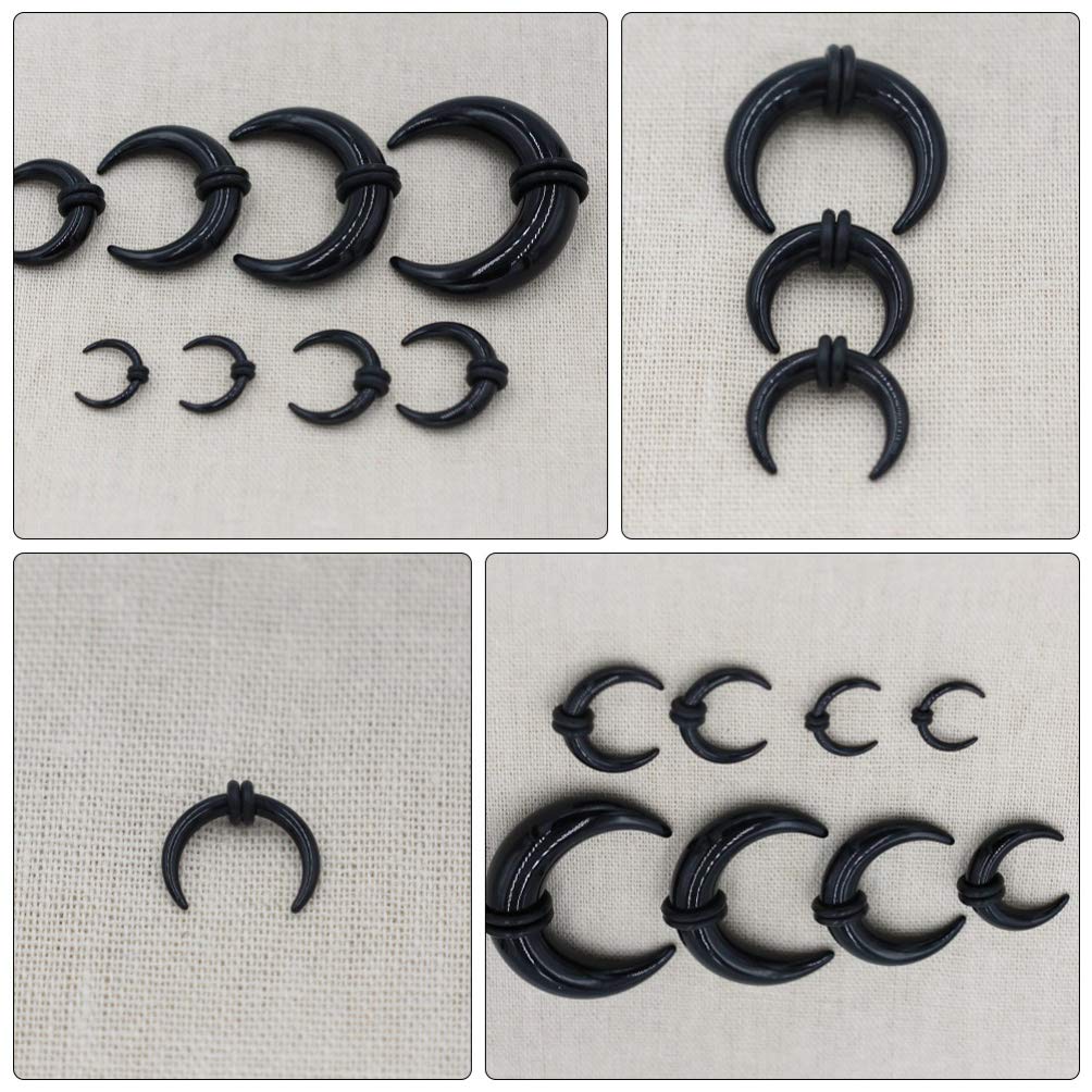 8pcs Ear Stretching Kit Acrylic Body Piercing Kit Acrylic Tapers and Plugs Spiral Taper Tunnels Septum Horn Ear Expansions for Men Women Body Jewelry