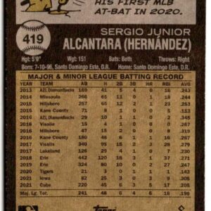 2022 Topps Heritage Baseball #419 Sergio Alcantara SP Chicago Cubs High Number Short Print Official MLB Trading Card (Stock Photo shown, card is straight from pack and Box in Raw, Near Mint or better condition)