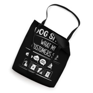 Dog Sitter What My Costumers Say for a Dog Sitter Tote Bag