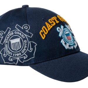 United States Coast Guard Emblem Blue Embroidered Adjustable Baseball Cap (Blue Standard)