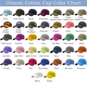 Utmost Unisex Classic Low Profile Cotton Baseball Cap Plain Blank Camoflauge Soft Unconstructed Adjustable Size Dad Hat (White)