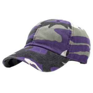 utmost unisex classic low profile cotton baseball cap plain blank camoflauge soft unconstructed adjustable size dad hat (camo purple)