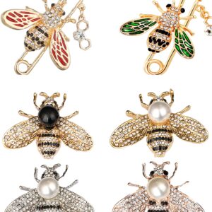 6PCS honeybee bee brooch pins for women fashion set rhinestone brooches elegant personality brooch pins women's brooches