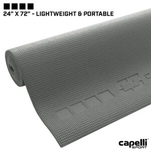 Capelli Sport Yoga Mat Non Slip, All Purpose PVC Fitness and Workout Mat, Grey, 6 mm