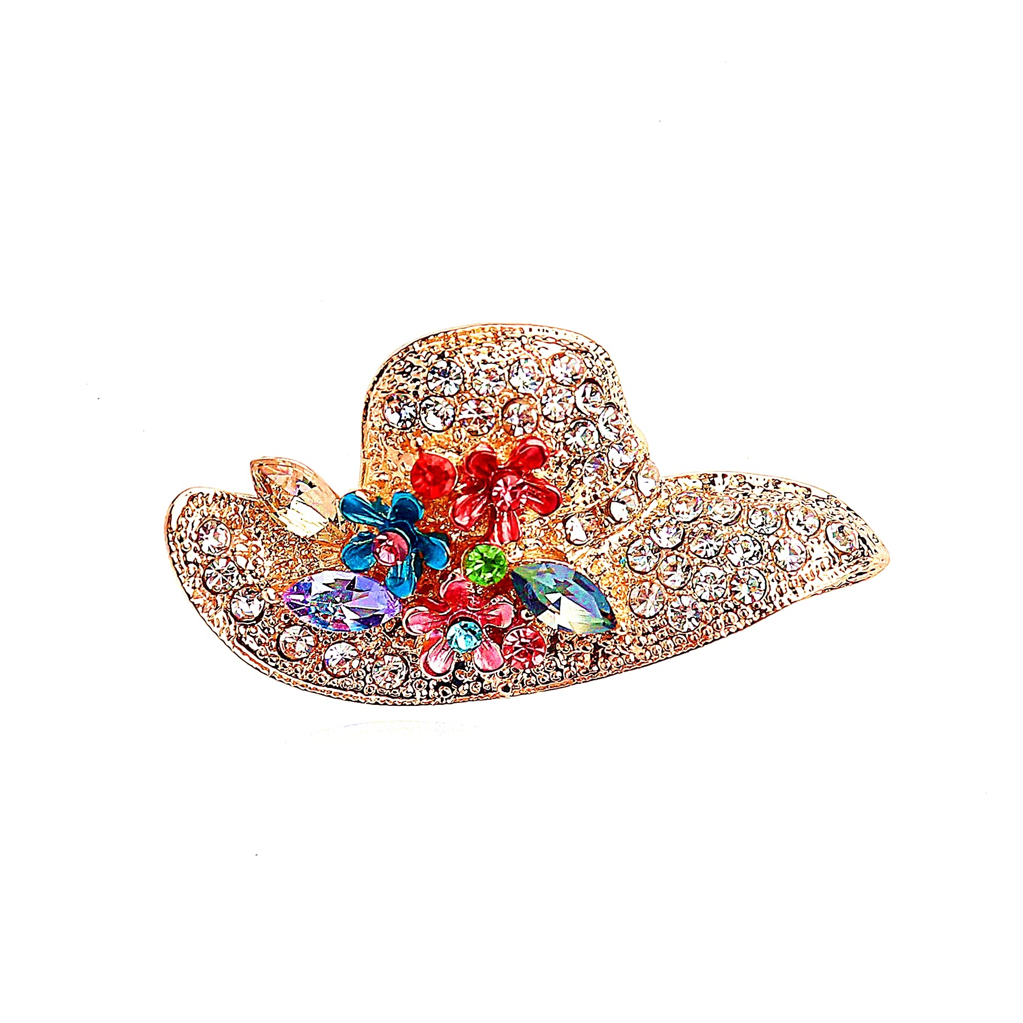 hat shape brooch for women fahison rhinestone crystal brooch (style 1)