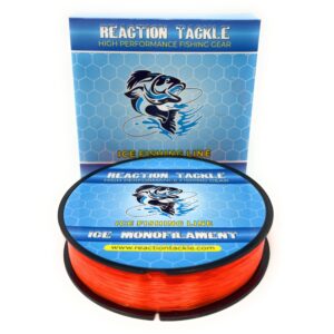 Reaction Tackle Ice Monofilament – Ice Fishing Mono Line, Tip-Up Line - Neon Orange - 4LB / 1000yds